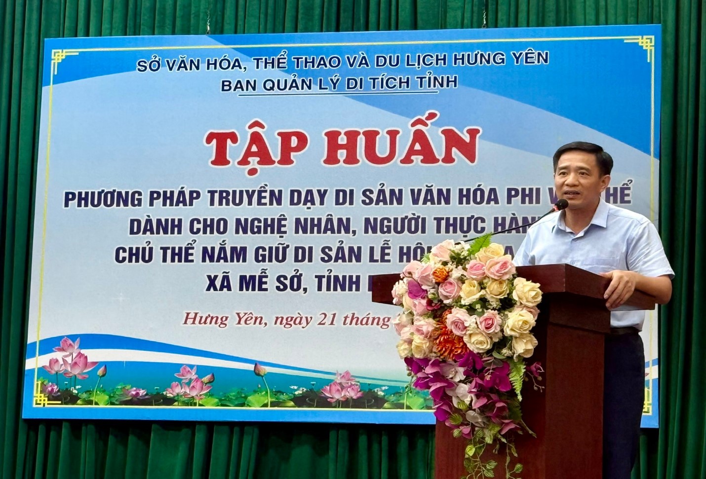 Tập huấn phương pháp truyền dạy di sản văn hóa phi vật thể Lễ hội đền Đa Hòa, xã Mễ Sở.