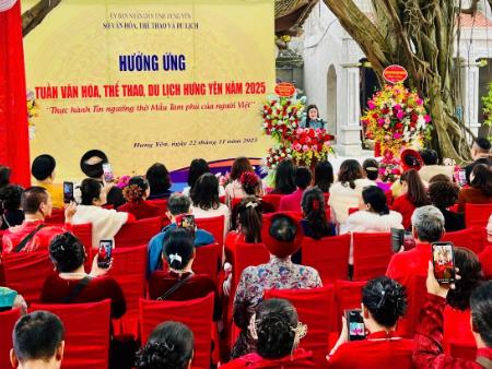 Tổ chức hoạt động “Thực hành tín ngưỡng thờ Mẫu Tam phủ của người Việt” trong Tuần Văn hóa, Thể thao, Du lịch Hưng Yên năm 2025